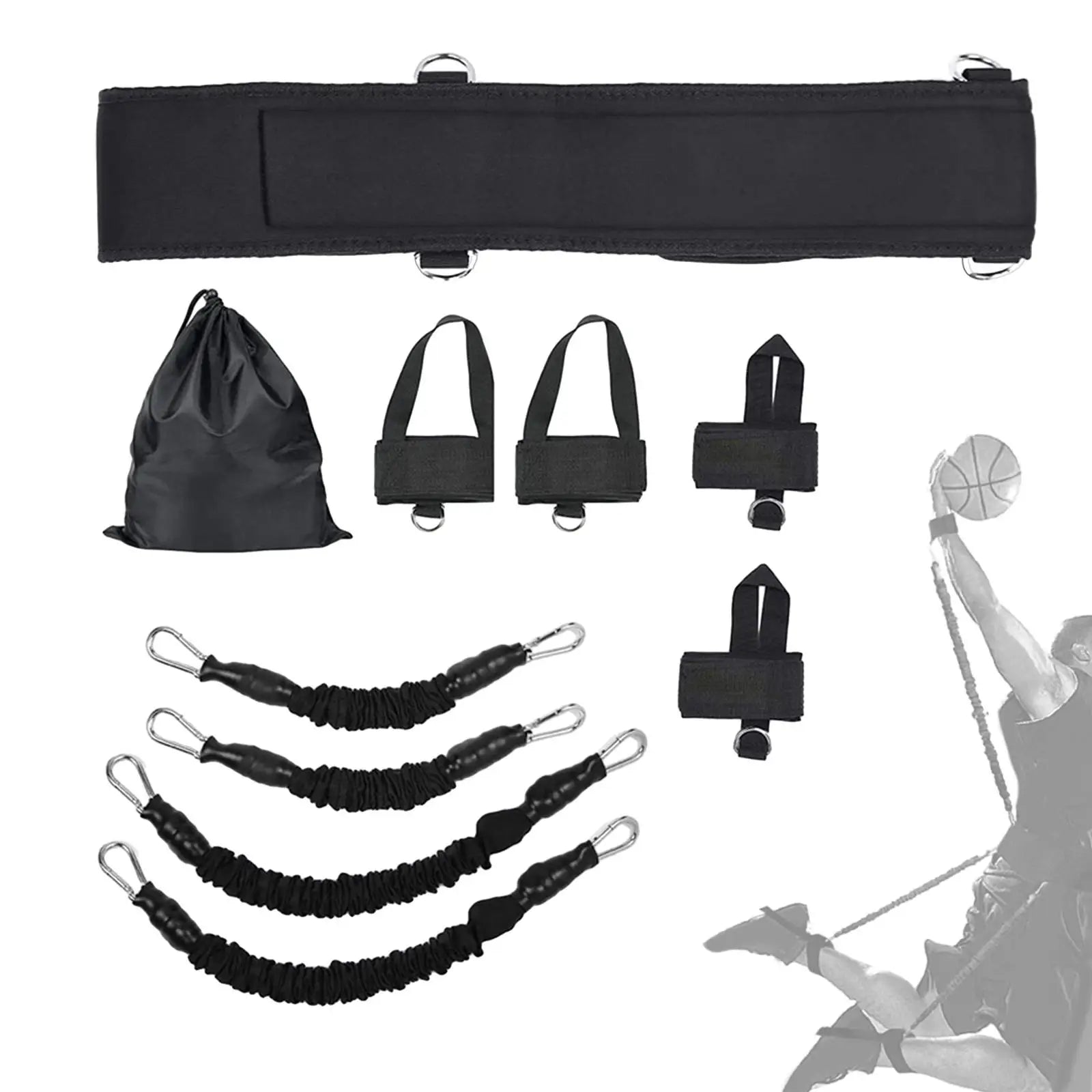 Boxing Resistance Bands Set Adjustable Waist Strap for Leg Strength Training Workout Fitness Exercise Home Gym