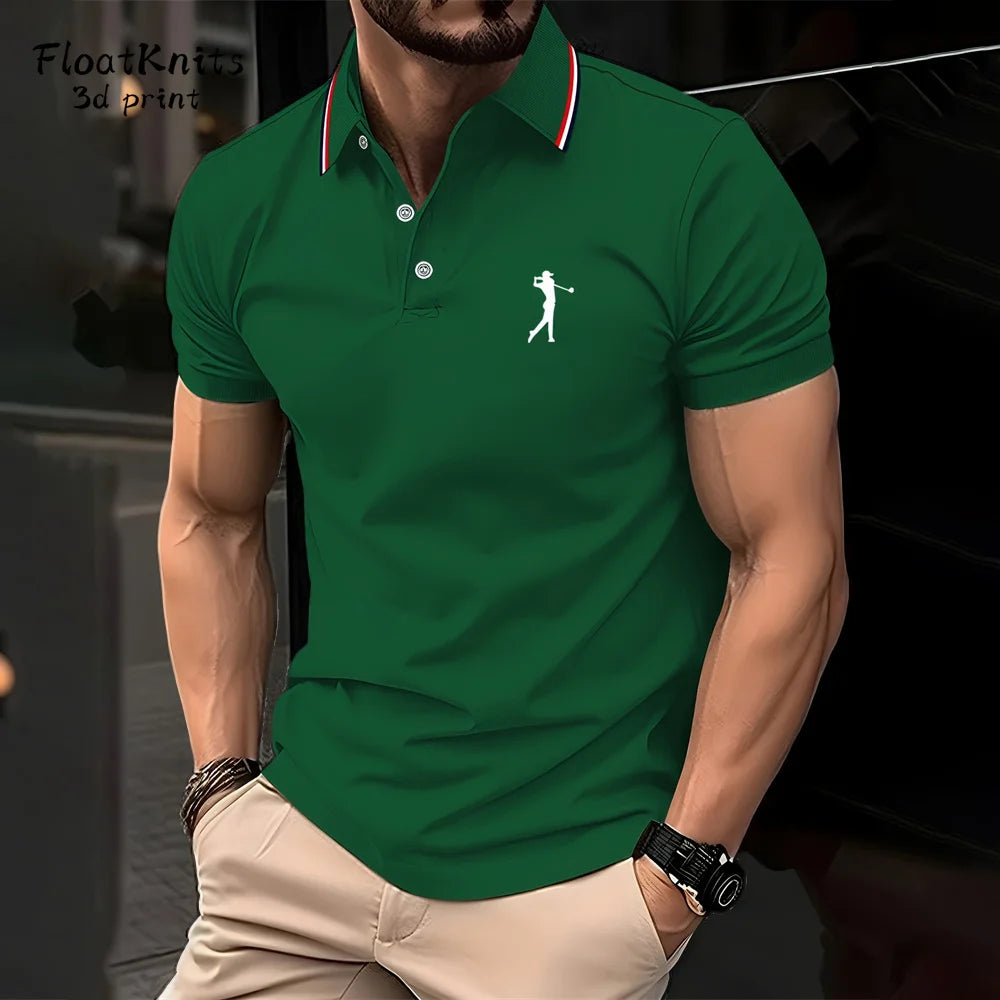 Golf Clothing Fashion Short Sleeve Tee Polo Shirts for Men Summer T Shirt Man New in Tops & Tees Trendy Lapel Polo Business Tops