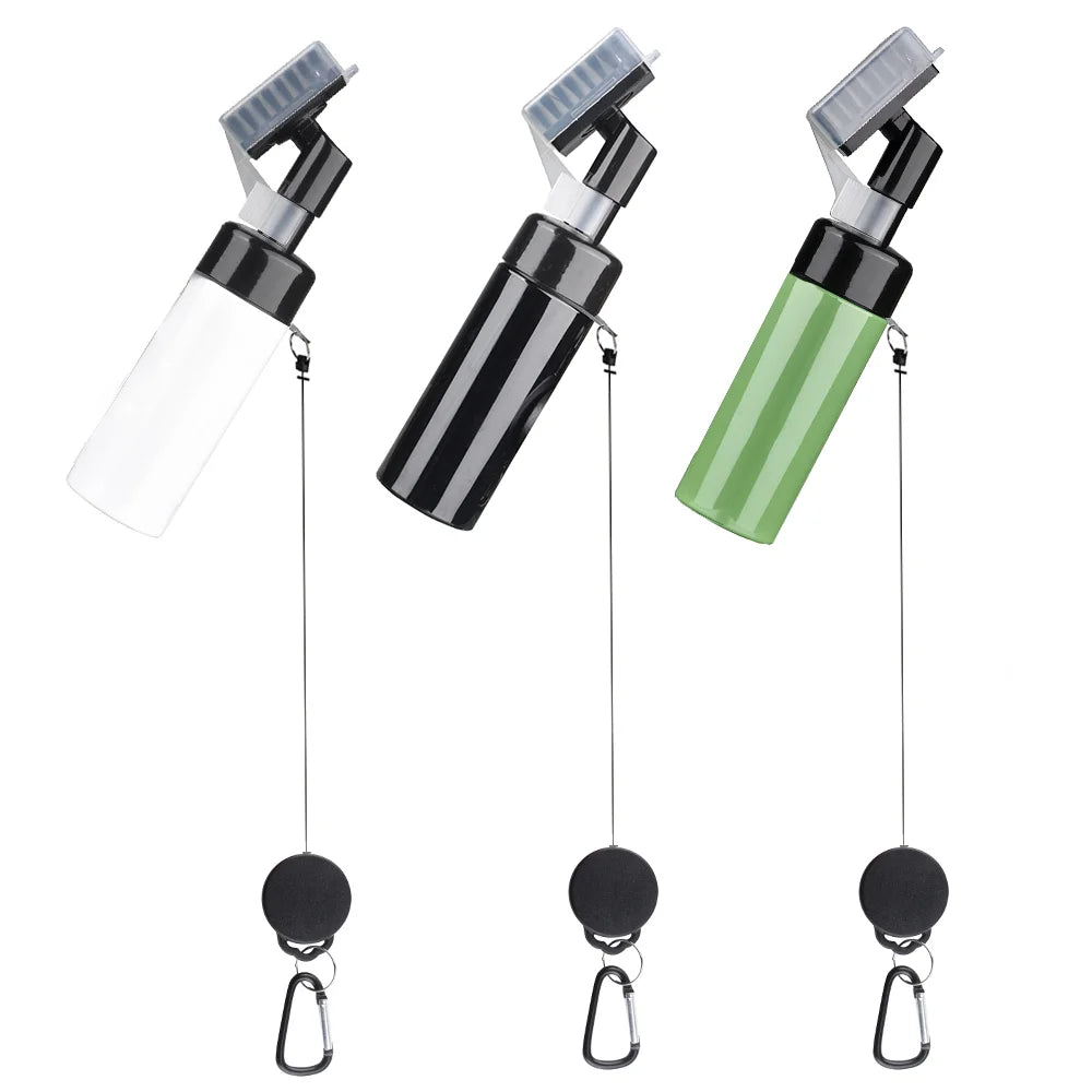 Golf club head cleaning groove brush with retractable buckle for easy carrying Clean golf club brush with leakproof liquid stora