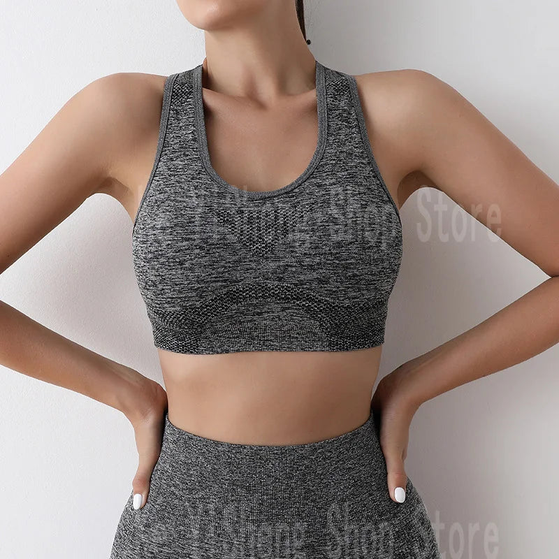 Yoga wear high-waisted shock-proof vest Tight sports underwear Bra underwear Fitness women's bra straps