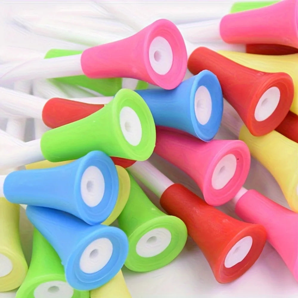 10pcs Plastic PP Golf Tees Multi Color 8.3cm/3.26in Durable Cushion Top Golf Tee Golf Accessories Golf Ball Holder