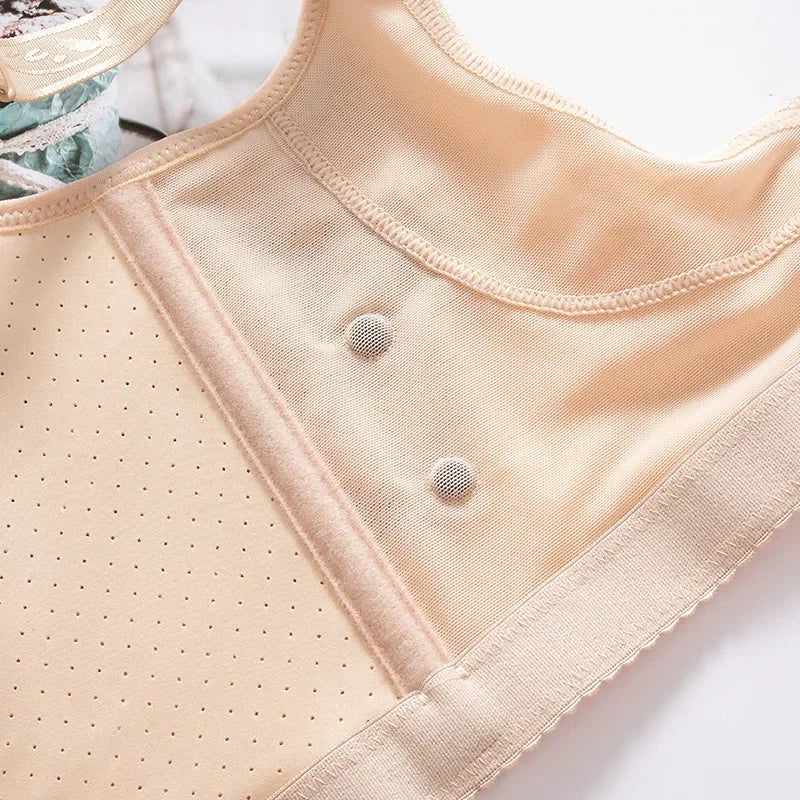 Women's Gathering Shaping Sports Bra With Reinforced Chest Support for Side Bust Adjustment Comfortable Body Shaper