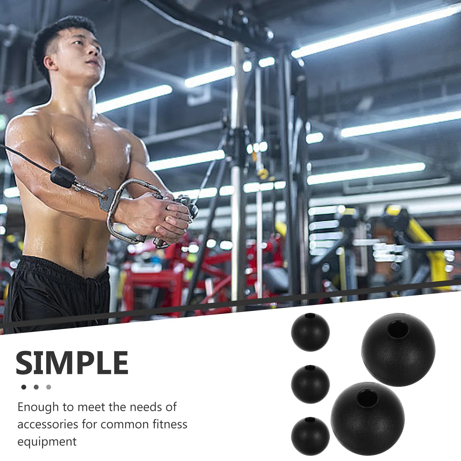 5Pcs Gym Accessories Fitness Cable Ball Stopper Steel Wire Rope Limiters Home Workout Components Pulley Attachment