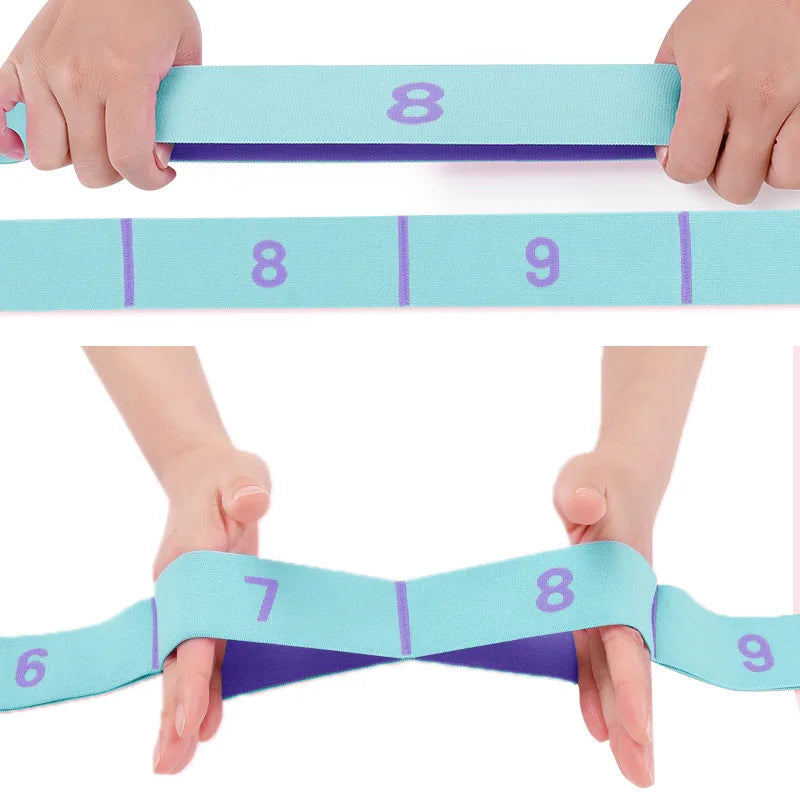 9/10/11 Loops Digital Resistance Bands Yoga Auxiliary Elastic Band Stretching Belt for Adult Pilates, Latin, Dance, Gymnastics