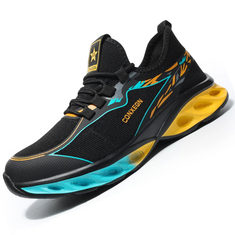 Men's Sports Safety Shoes Anti Smashing Anti Piercing Work Shoes Steel Toe Protective Boots Indestructible Shoes Security Boots