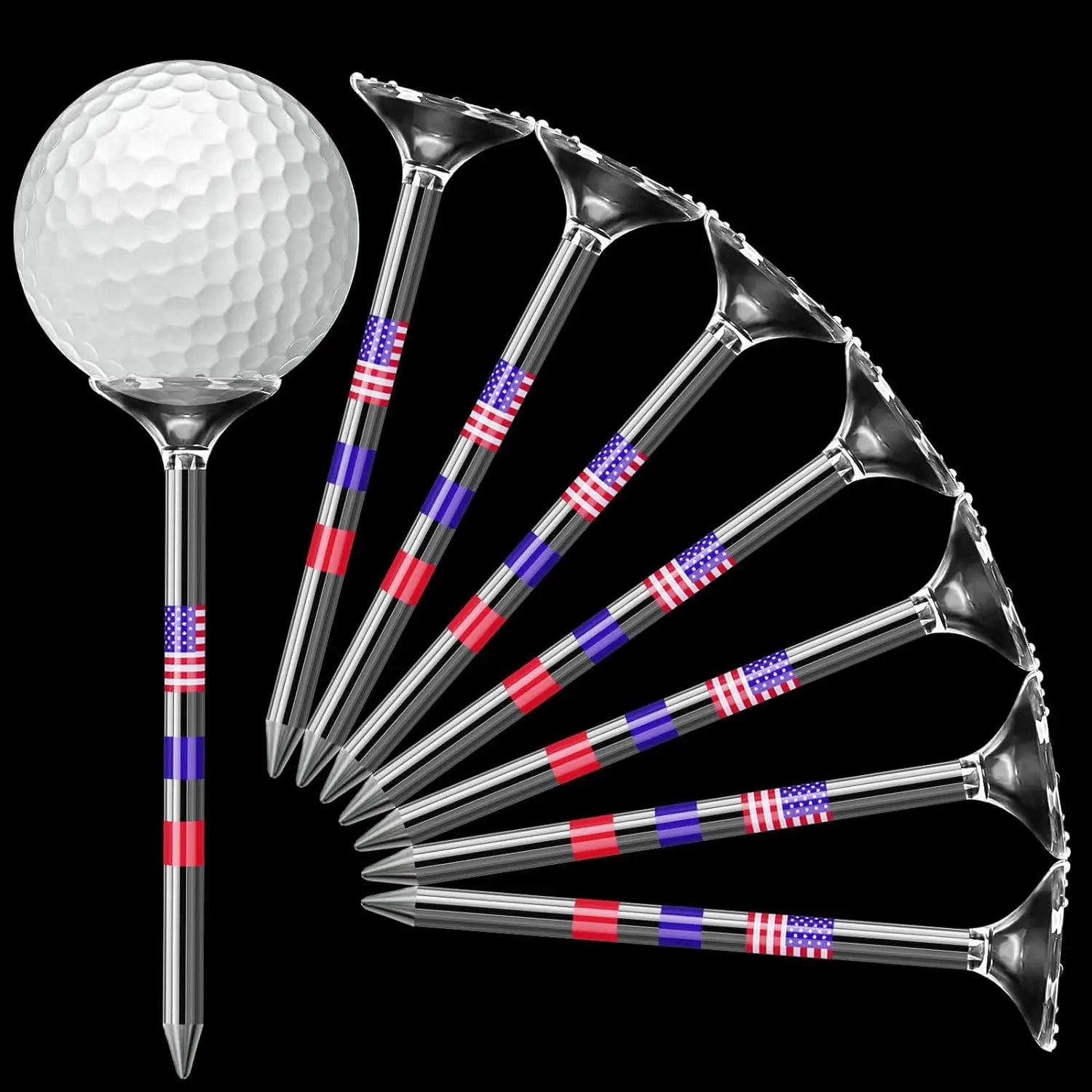 Premium Golf Tees,Unbreakable Transparent Plastic Golf Tees, Reduces Friction & Side Spin, 30Count