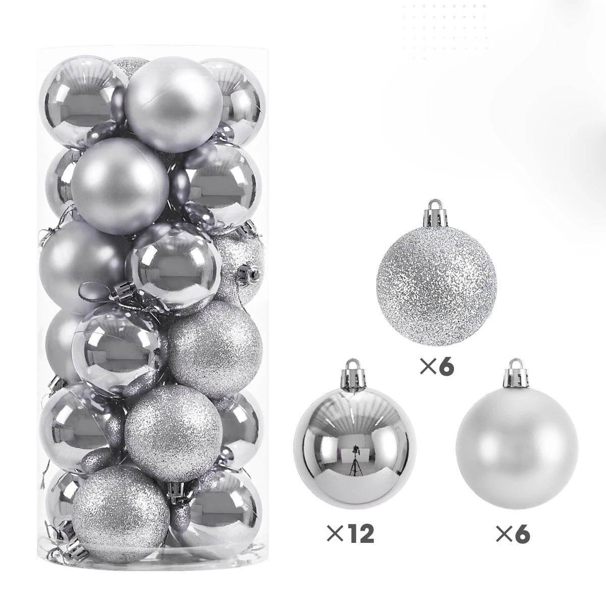 24/36Pcs Christmas Balls 4CM Ball Christmas Tree Pendant Ornaments for Home Party Decor 2025 New Year Navidad Gifts Accessories
