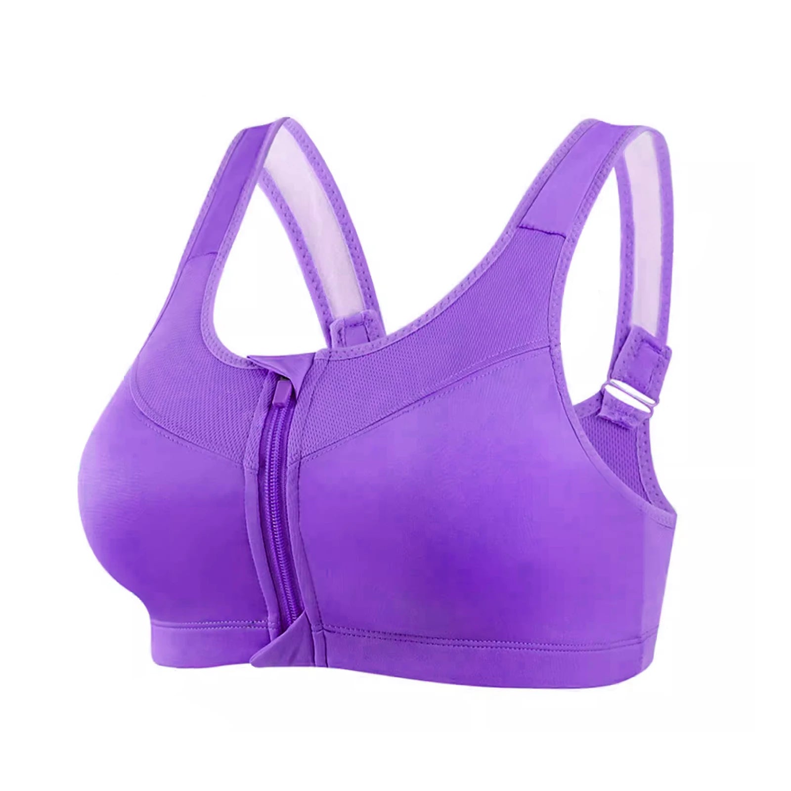 IUSIBRALEA Front Zipper Sports Bra for Women High-Impact Support Shockproof Running Gym Yoga Breathable Comfort Activewear