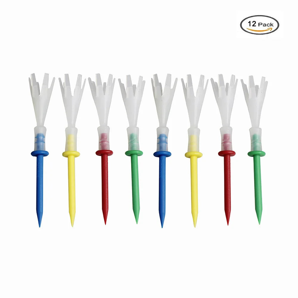 CRESTGOLF Multi Color Plastic Golf Tees 3-1/4 Inches Golf Tees 3.25'' Tee 4 Yards Golf Accessories 12pcs/Lot