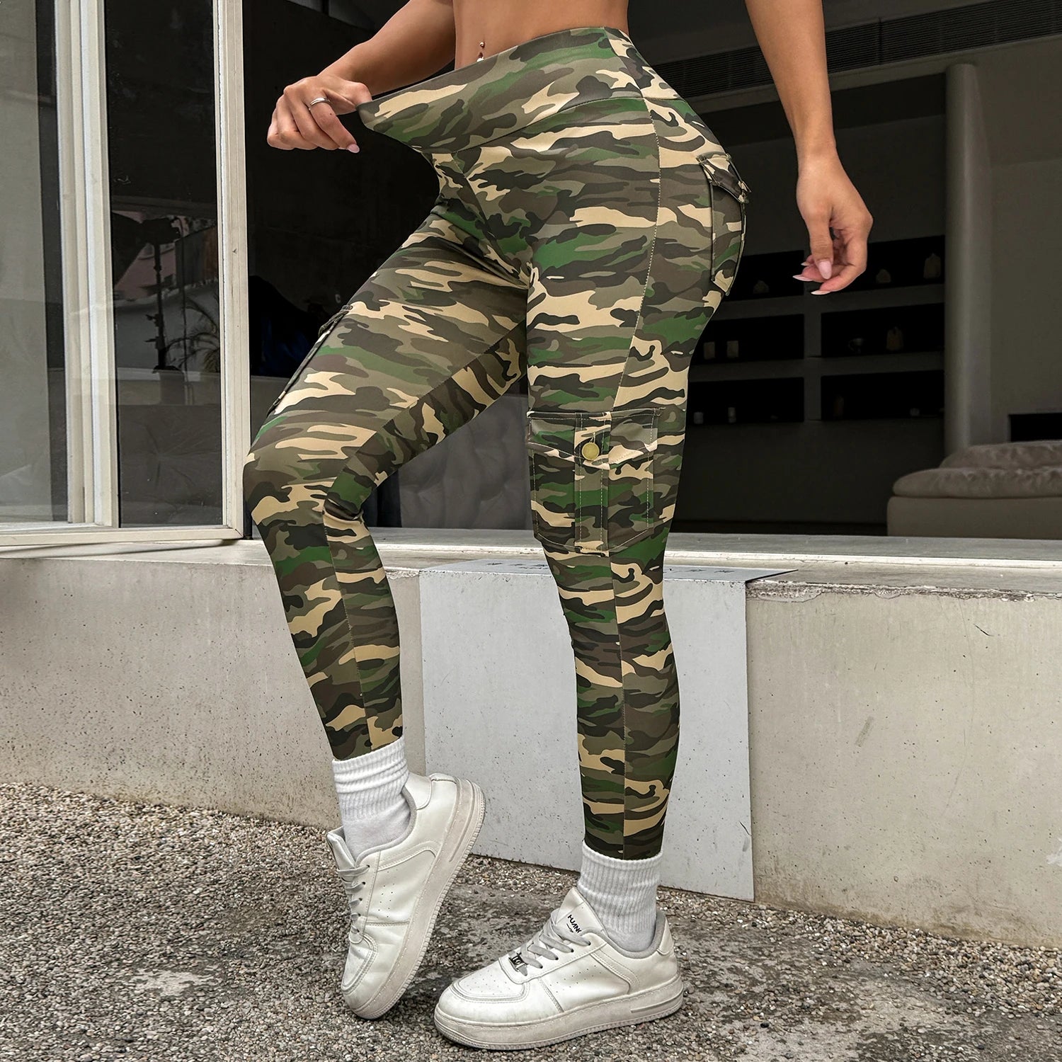 New Camouflage Printed Yoga Pants Women's High Waist Butt Lifting Workout Tights Push Up Fitness Leggings Gym Activewear