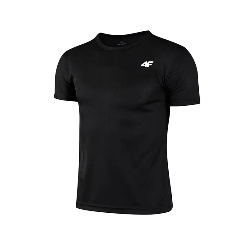 Men's Summer Exercise Trainning T-shirt High Quality Breathable Quick Dry Short Sleeved Top Marathon Gym Fitness Basketball Tees