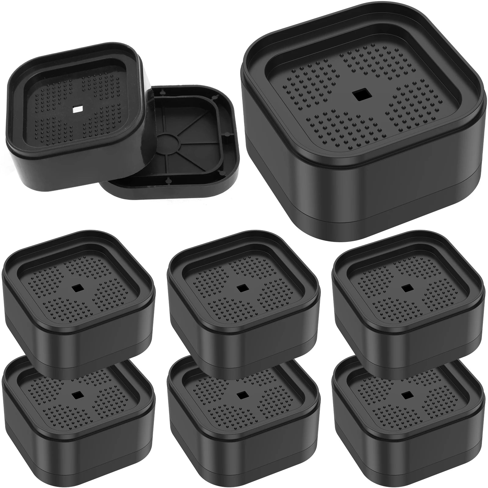 8/16Pcs Furniture Risers Plastic Stackable Bed Raising Blocks with Nonslip Bottom Stable Desk Leg Riser for Sofa Washing Machine