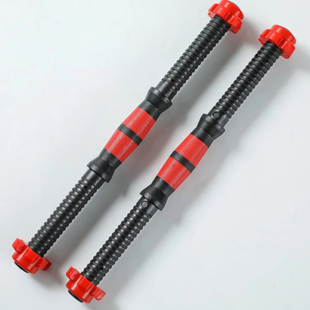 1 Set Dumbbell Connecting Rod Barbell Bars With Screw Nuts Non-Slip Dumbbell Grip Connector Dumbbell Exercise Fitness Accessory