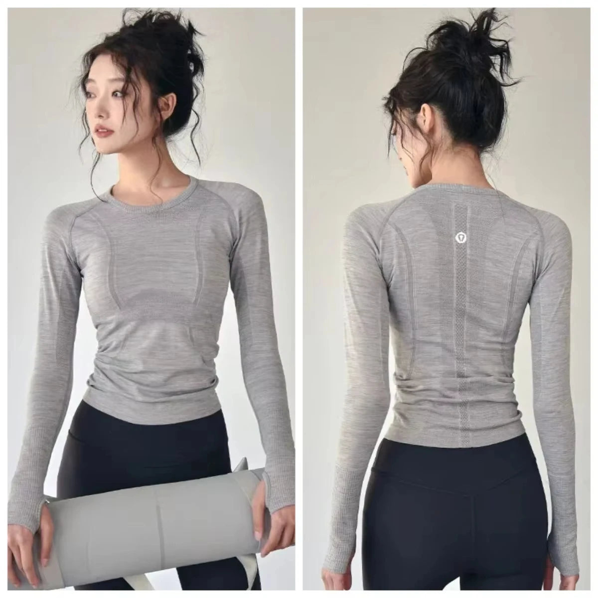 Yoga Clothes Trendy Brand Women's Sports Long-sleeved Tops Spring and Summer Slim Running Pilates Training Fitness Clothes