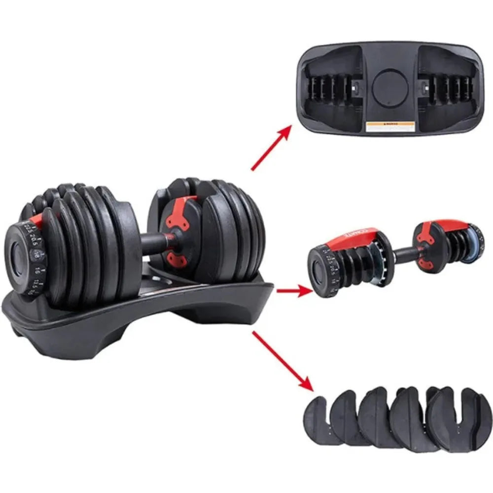 40kg/90 lbs. Smart Dumbbells for Men: Fast, Detachable, and Adjustable Design, Suitable for Household and Gym Fitness Equipment