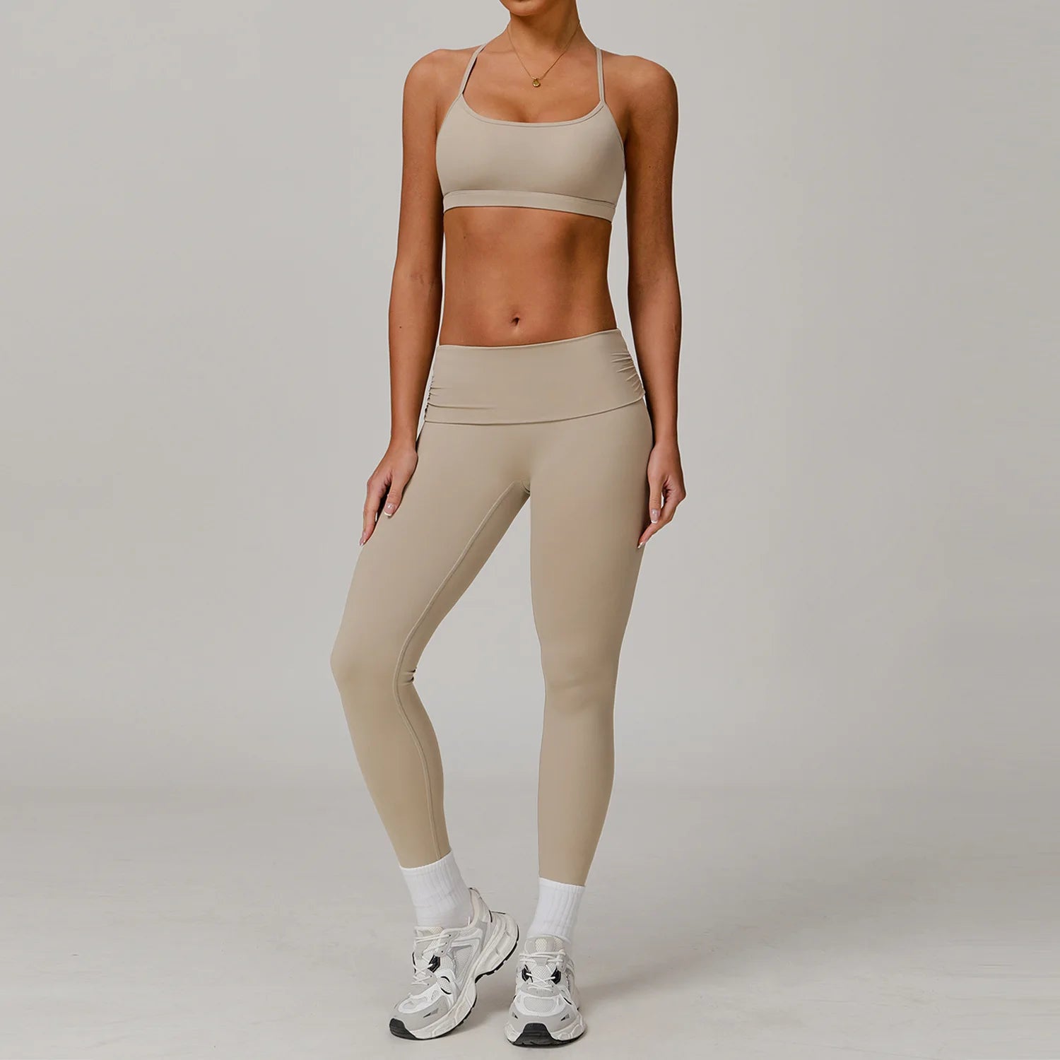 Yoga Clothing Set Women's High Waisted Leggings Gym Top 2 Pieces Fitness Exercise Clothing Fitness Workout Underwear Yoga Suits