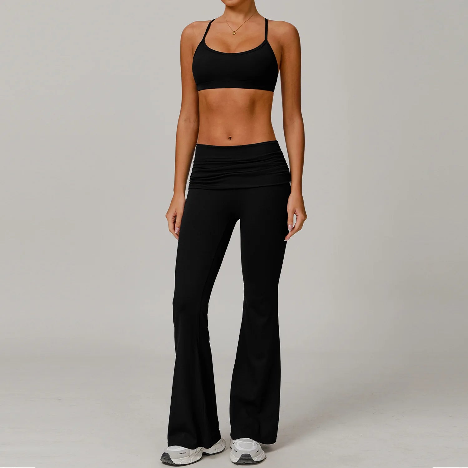 Yoga Clothing Set Women's High Waisted Leggings Gym Top 2 Pieces Fitness Exercise Clothing Fitness Workout Underwear Yoga Suits