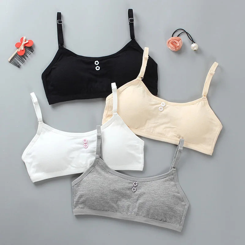 8-16 Years Cotton Girls Training Bra Adolescente Girl's Sport Bras Teen Girl Underwear Push Up Teens Bras With Chest Pad KF027