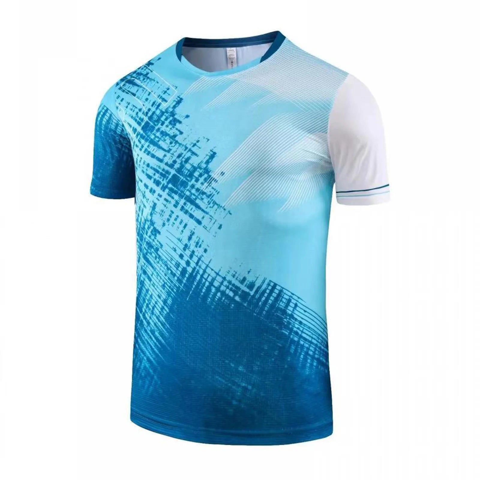 Kids Boys Short Sleeve Soccer Jersey Training Competition Team Uniform Tops V-neck Stylish Print T-shirt for Football Badminton