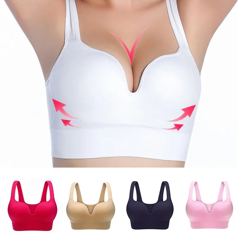 3D Bras For Women Underwear Sexy Lingerie Solid Bra Seamless Push Up Cotton Tops Bralette Brassiere Wireless Sports Vest
