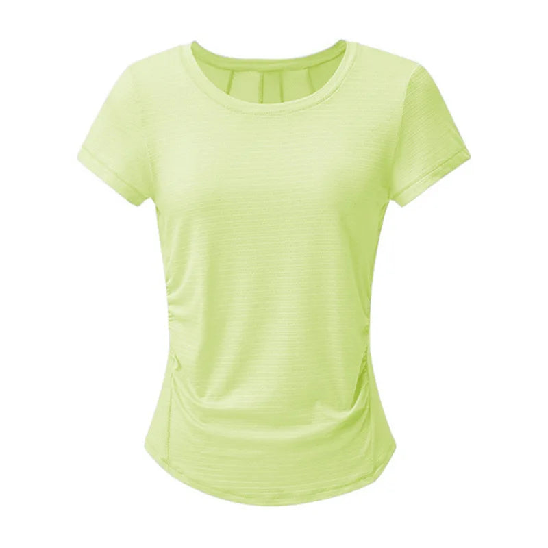Women's Yoga Shirt Quick Dry Short Sleeve t-shirt Summer Athletic Fitness Top Breathable Workout Tee Gym Running Female clothing