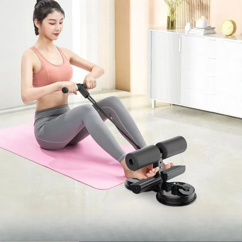 Sit-up aids double suction cups with drawstring fixed home midterm roll abdominal artifact fitness equipment for home use