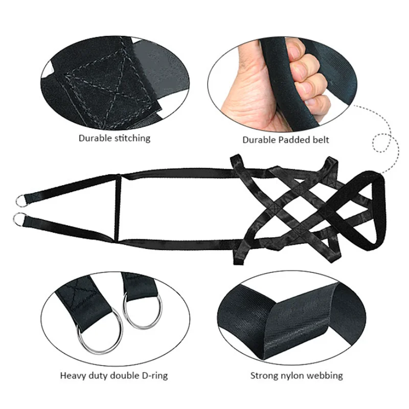 Dog pull training leash, dog sled safety belt for large working dogs, and dog sled safety belt for behavior training.