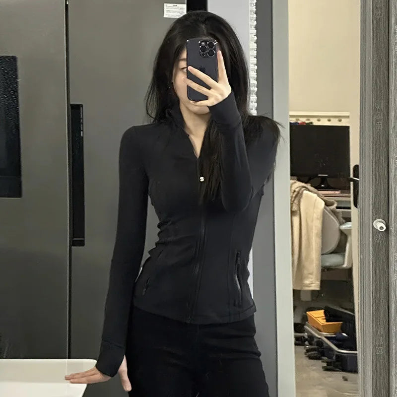 Yoga Clothing Tops Stand Up Jacket Breathable Slim Jacket Fitness Clothing Women