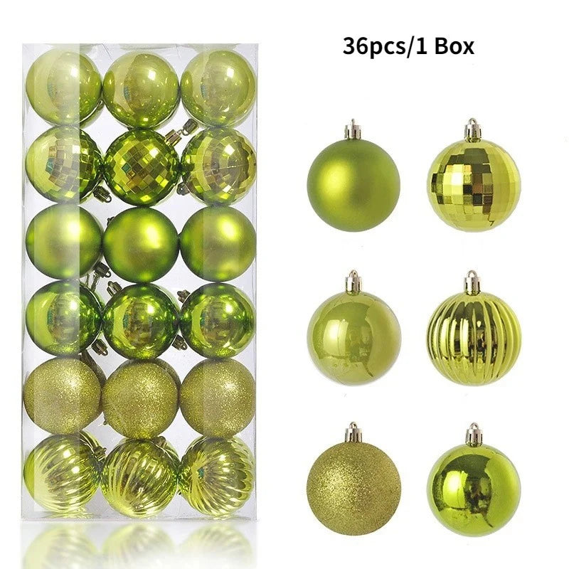 24/36Pcs Christmas Balls 4CM Ball Christmas Tree Pendant Ornaments for Home Party Decor 2025 New Year Navidad Gifts Accessories
