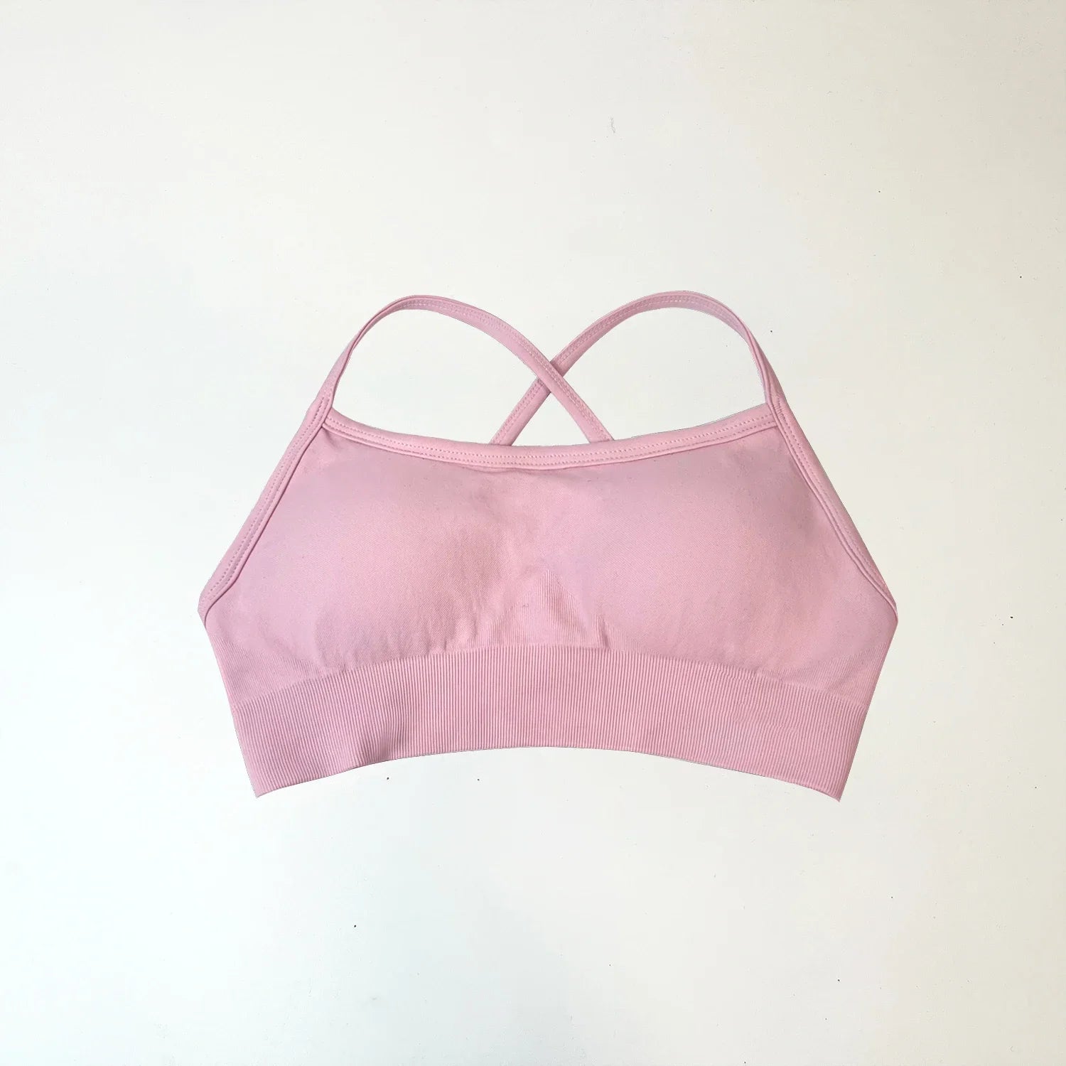 Backless Sports Bra High Support Fitness Underwear Back Cross Gym Crop Top Women Training Running Workout Seamless Bras