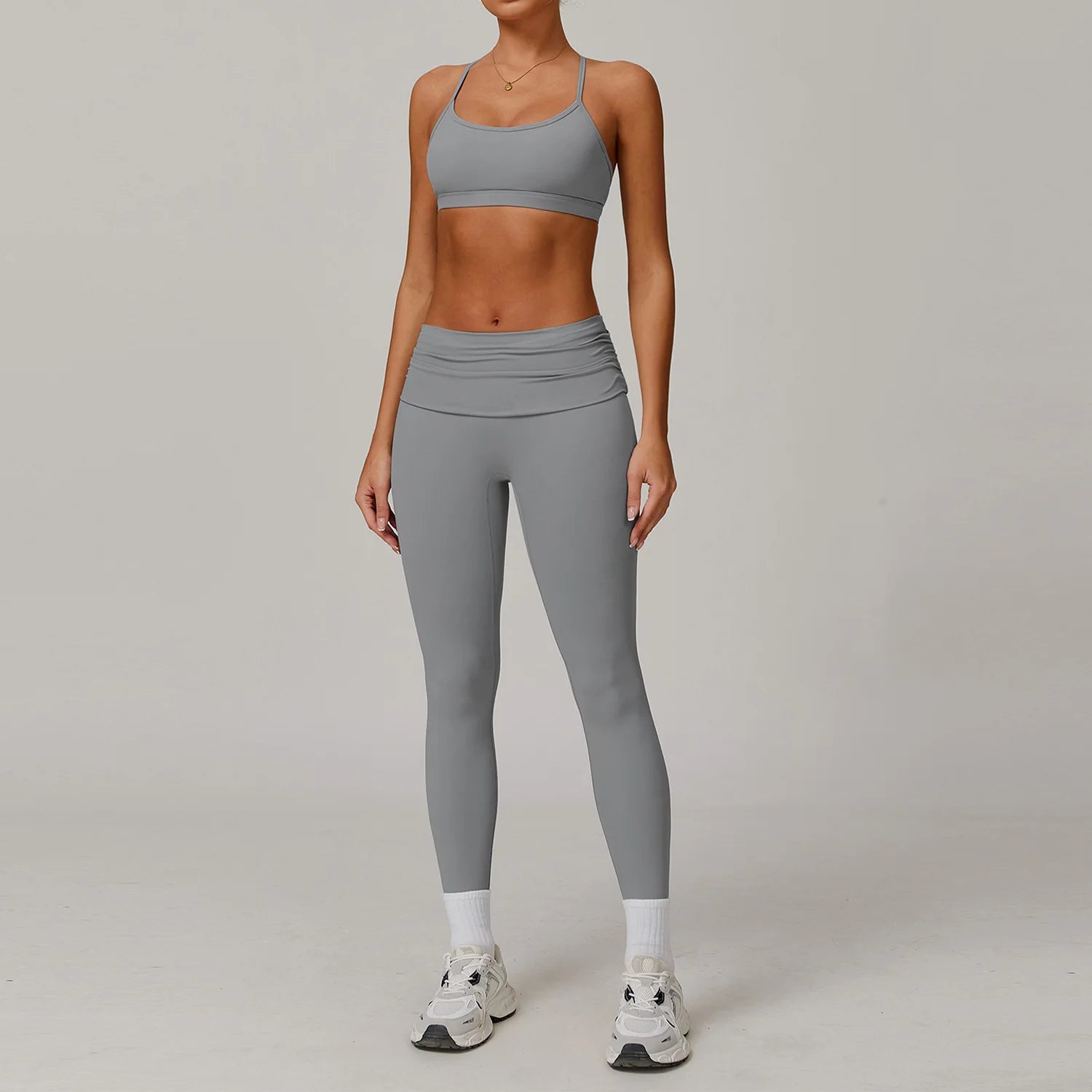 Yoga Clothing Set Women's High Waisted Leggings Gym Top 2 Pieces Fitness Exercise Clothing Fitness Workout Underwear Yoga Suits