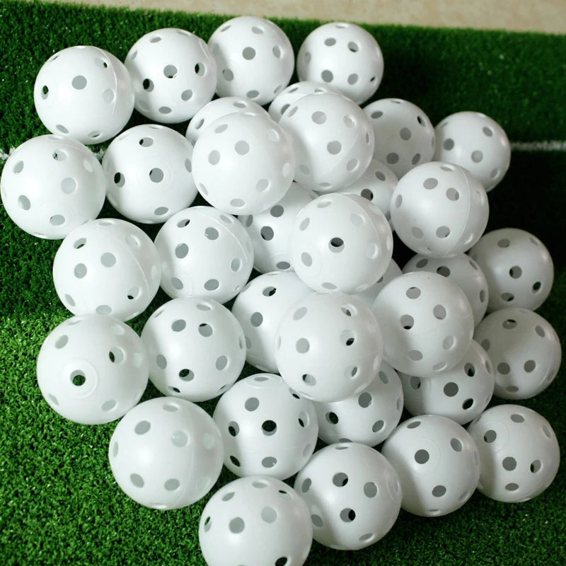 12Pcs Practice Golf Balls Hollow Plastic Golf Training Balls Colored Airflow Golf Balls Swing Practice Driving Range PE Toy Ball