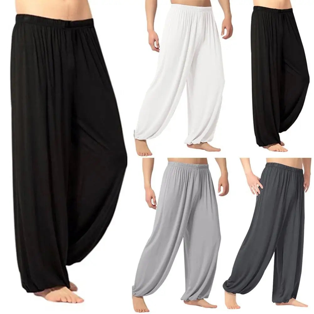 Yoga Pants Men\'s Casual Solid Color Baggy Trousers Belly Dance Harem Slacks sweatpants Trendy Loose Clothing
