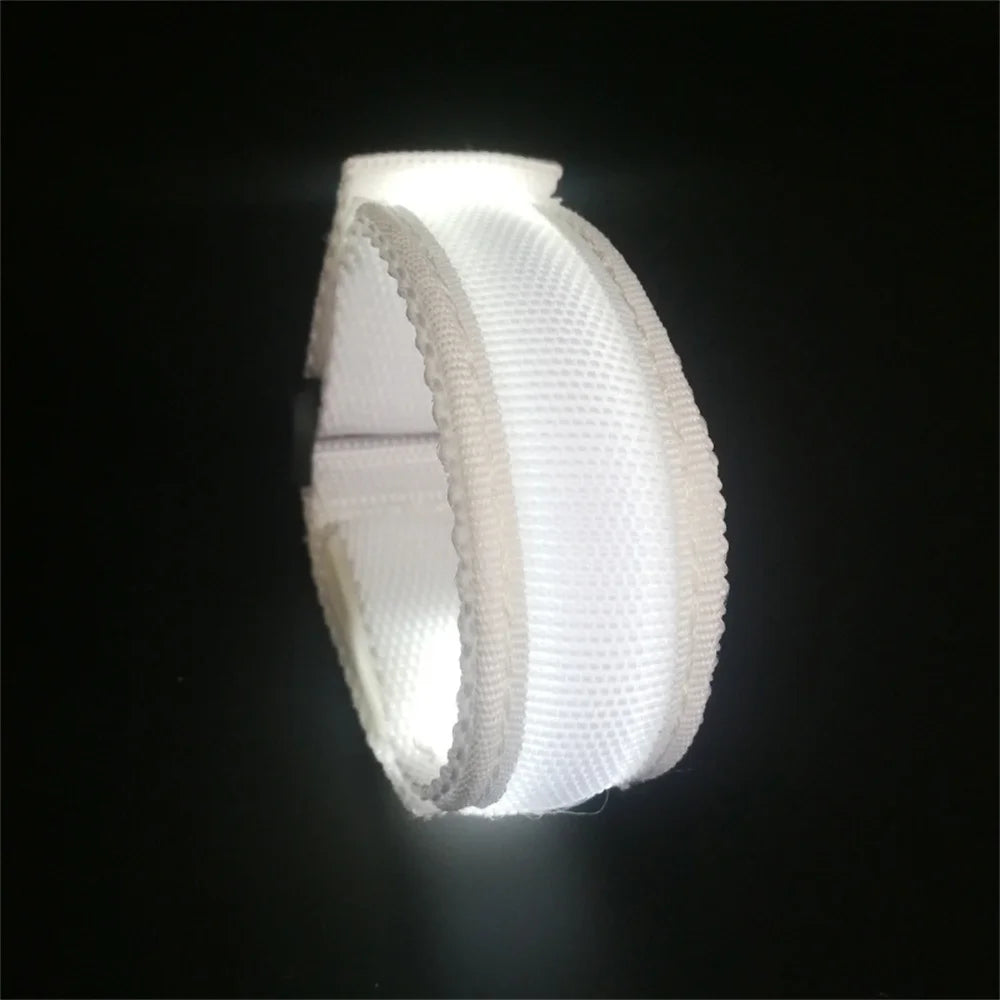 LED Reflective Bracelet Nylon Adjustable Armband Luminous Night Running Climbing Strap Outdoor Sports Safety Bright Band