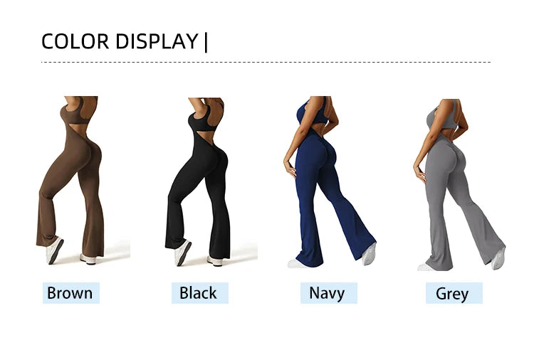 2025 Spring and Summer New Women's Slim Hip Lifting One-piece U Neck Sexy Backless Sleeveless Sports Yoga Clothing