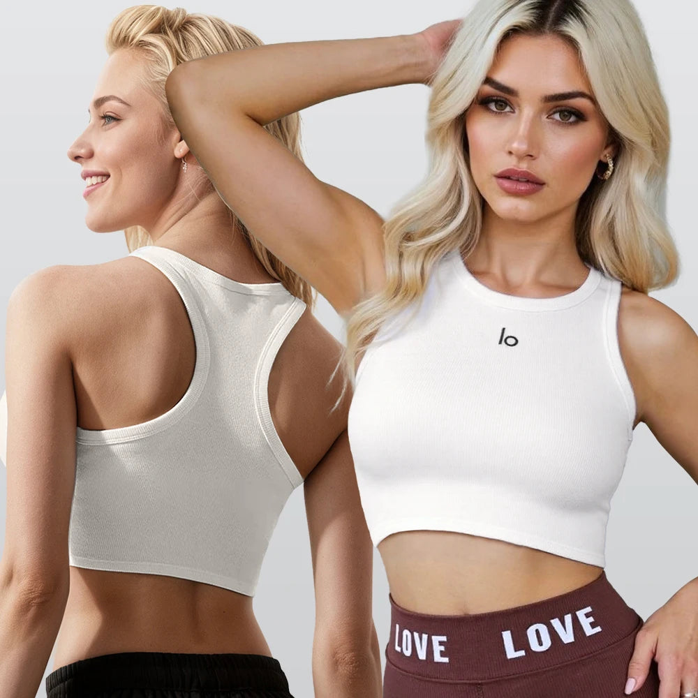 Yoga Sports Vest Women Vest Sleeveless Seamless Knit Sexy Crop Fitness Running I Shape Vest Y2k Top Vest Crop Tops
