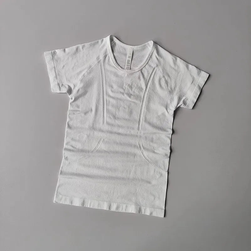 Women's yoga sports short sleeved T-shirt, 2025 new slim training and fitness clothing