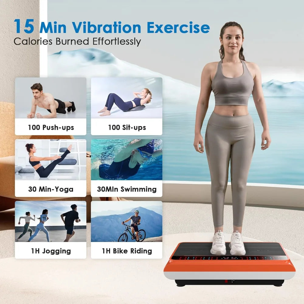 Whole Body Vibration Plate with Pilates Bar & Resistance Bands