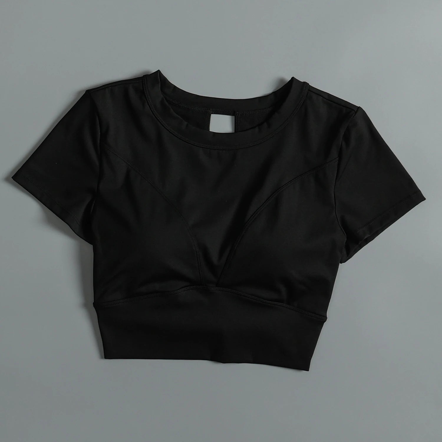 Yoga suit with chest pad sports beauty back fashionable quick-drying short-sleeved T-shirt running Pilates training fitness