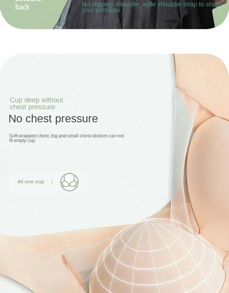 Women Lace Sport Bras Plus Size Seamless Bra Bralette Backless Lady Brassiere Vest Female Gathers Shock-Proof Wireless Top L-3XL