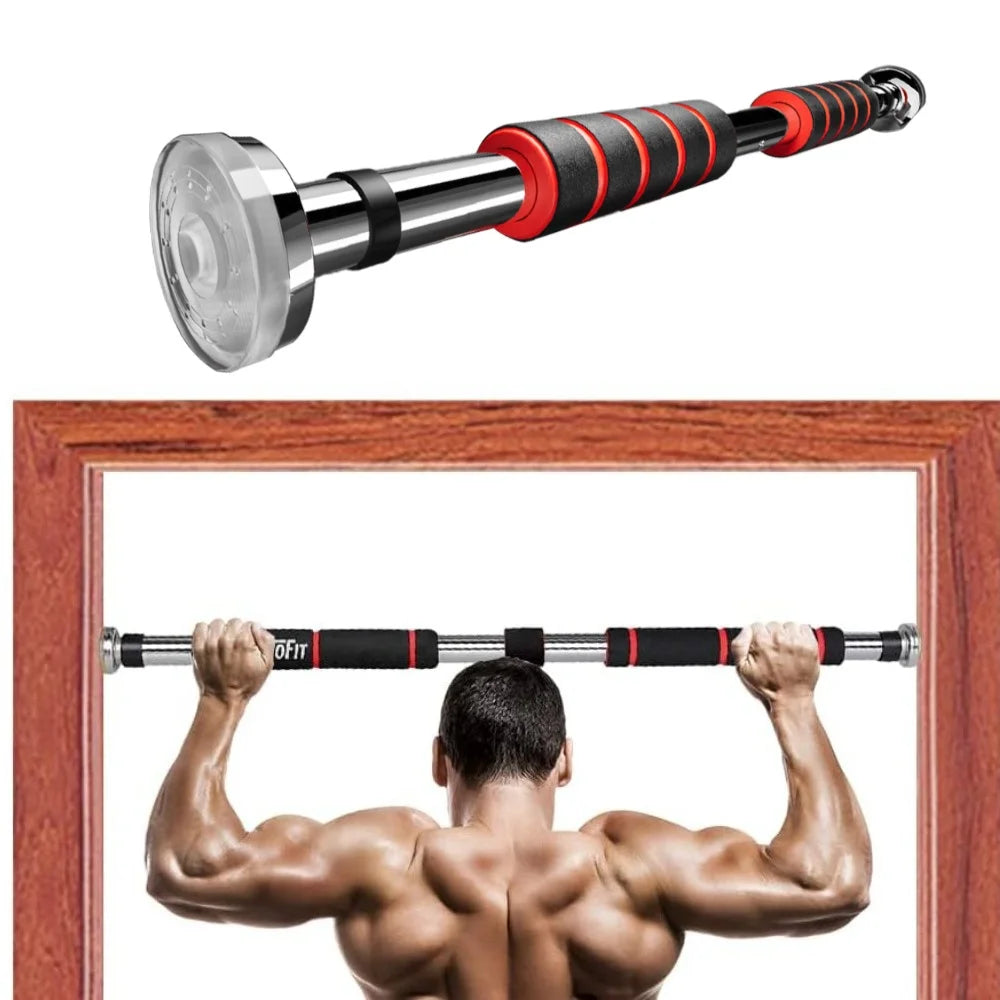 Heavy Duty Telescopic Pull Up Bar Doorway Mounted Adjustable Non-Slip Chin-Up for Home Gym Strength Training Men Women Fitness