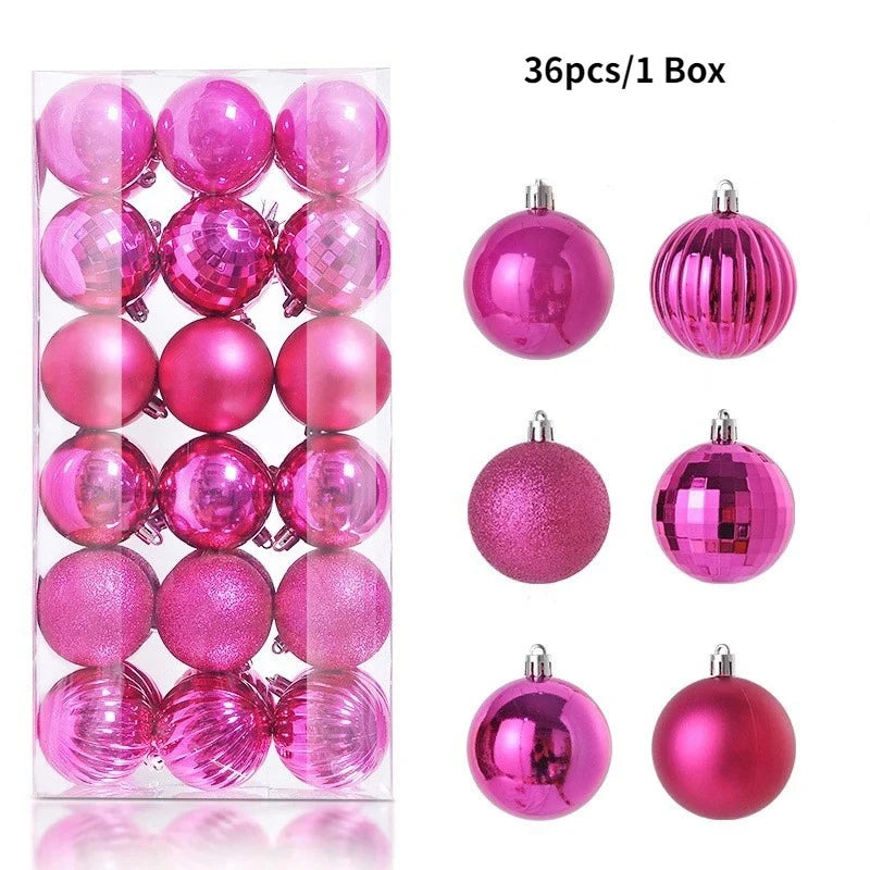 24/36Pcs Christmas Balls 4CM Ball Christmas Tree Pendant Ornaments for Home Party Decor 2025 New Year Navidad Gifts Accessories