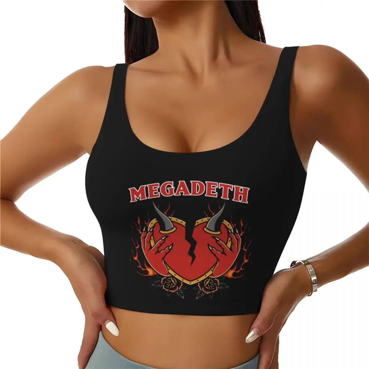 Custom Slipknots Workout Crop Tank Tops Women Heavy Metal Rock Music Running Yoga Sports Bras