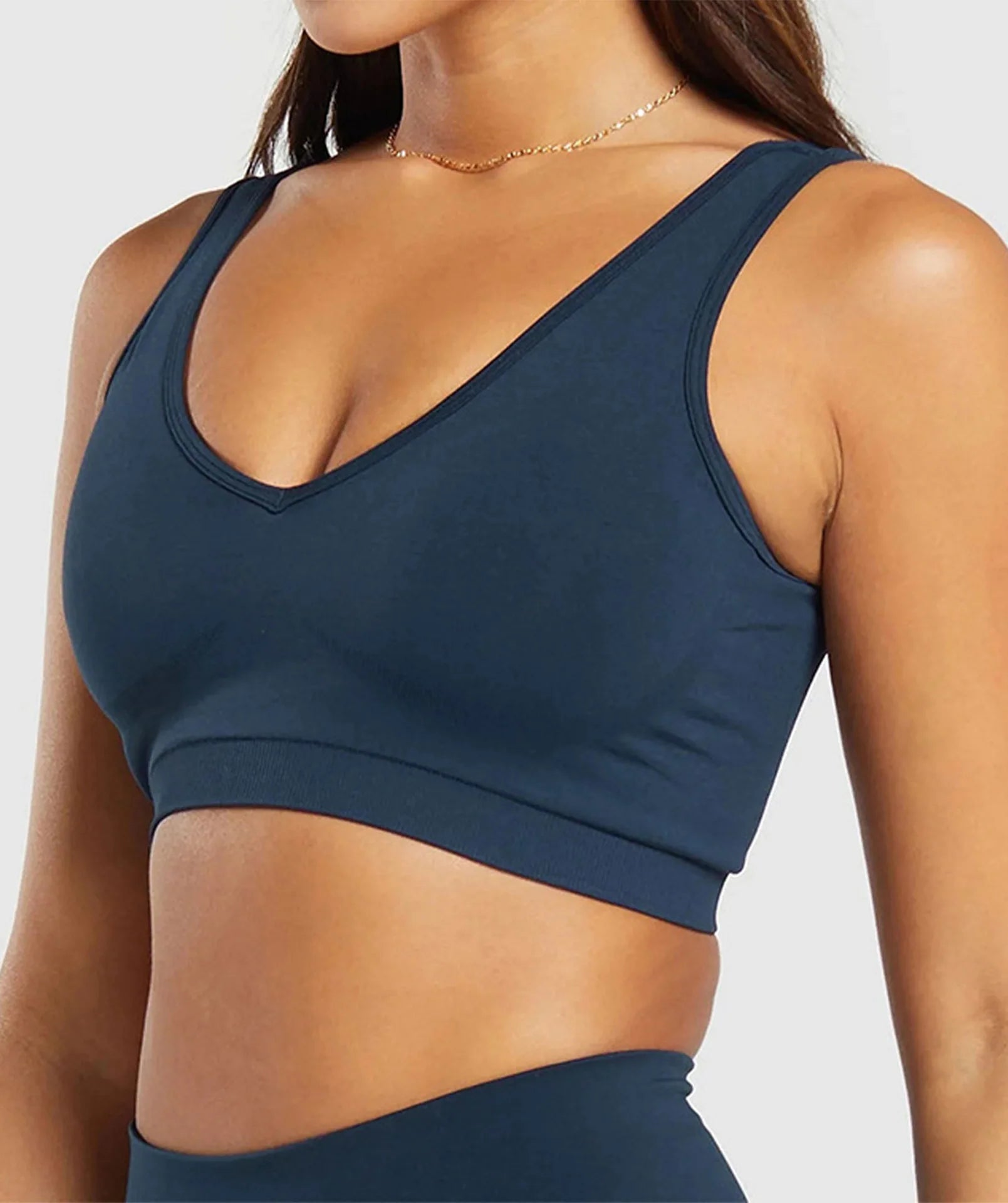 Sports Bra Seamless Halter Neck Strap Bra Open Back Fitness Yoga Top Bras Support Women Workout Gym Crop Top