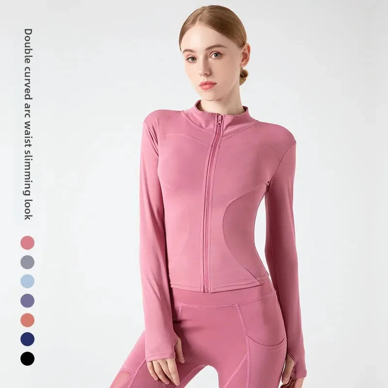 Tight Yoga Clothing Slimming Yoga Sports Jacket Jackets for Women Fit Coat Women Women Jacket Zippers Casual Wear Long Sleeve