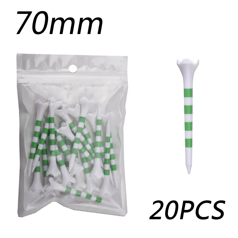 20 Pcs Golf Tees Stand Printing Scale Unbreakable Reduces Friction Golf Tees Plastic Side Spin 5 Prongs Tee Golf Supplies