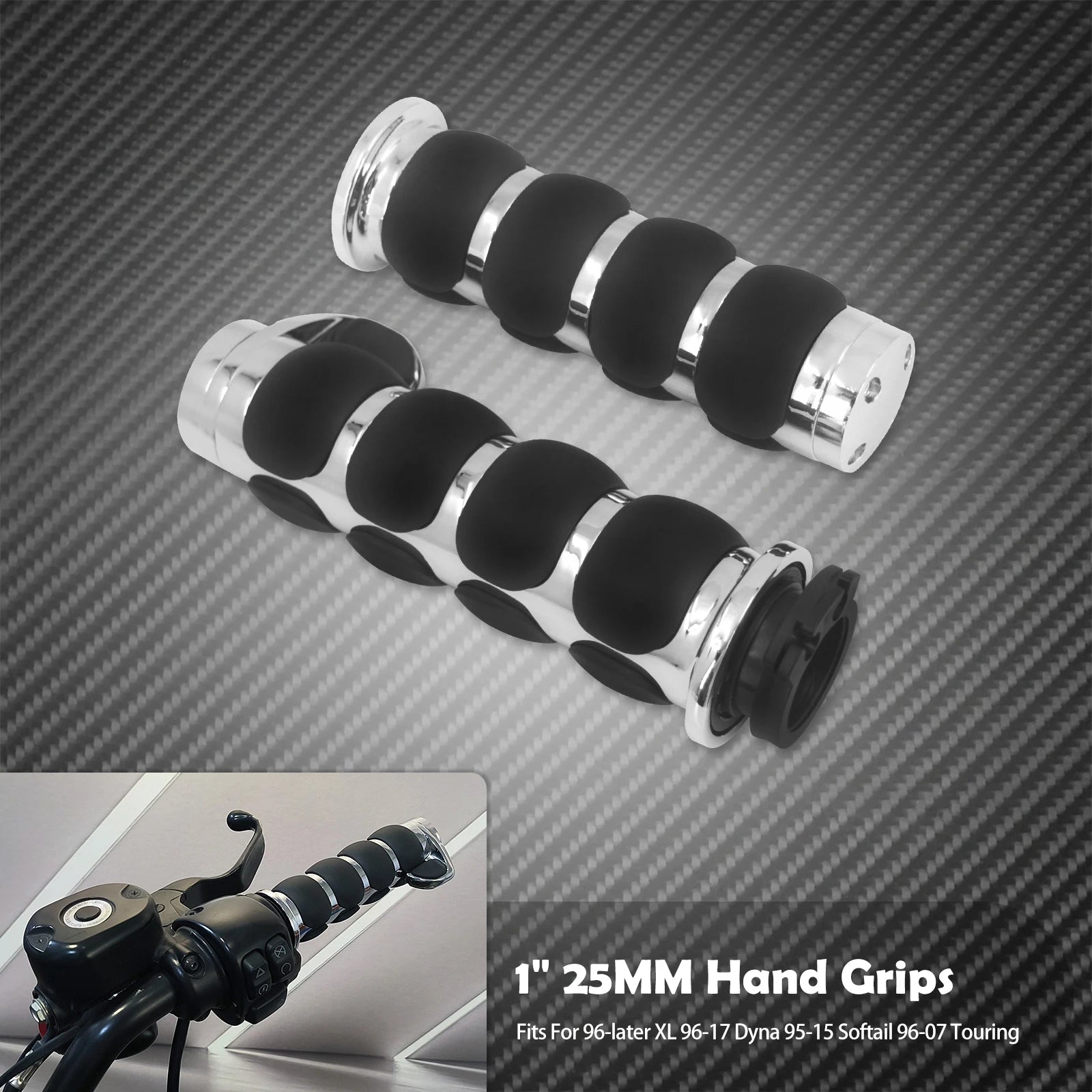 1" Motorcycle Hand Grips 25mm Handlebar Handle Bar For Harley Touring FLHR Softail Fat Boy Sportster XL 883 1200 Dyna For Honda