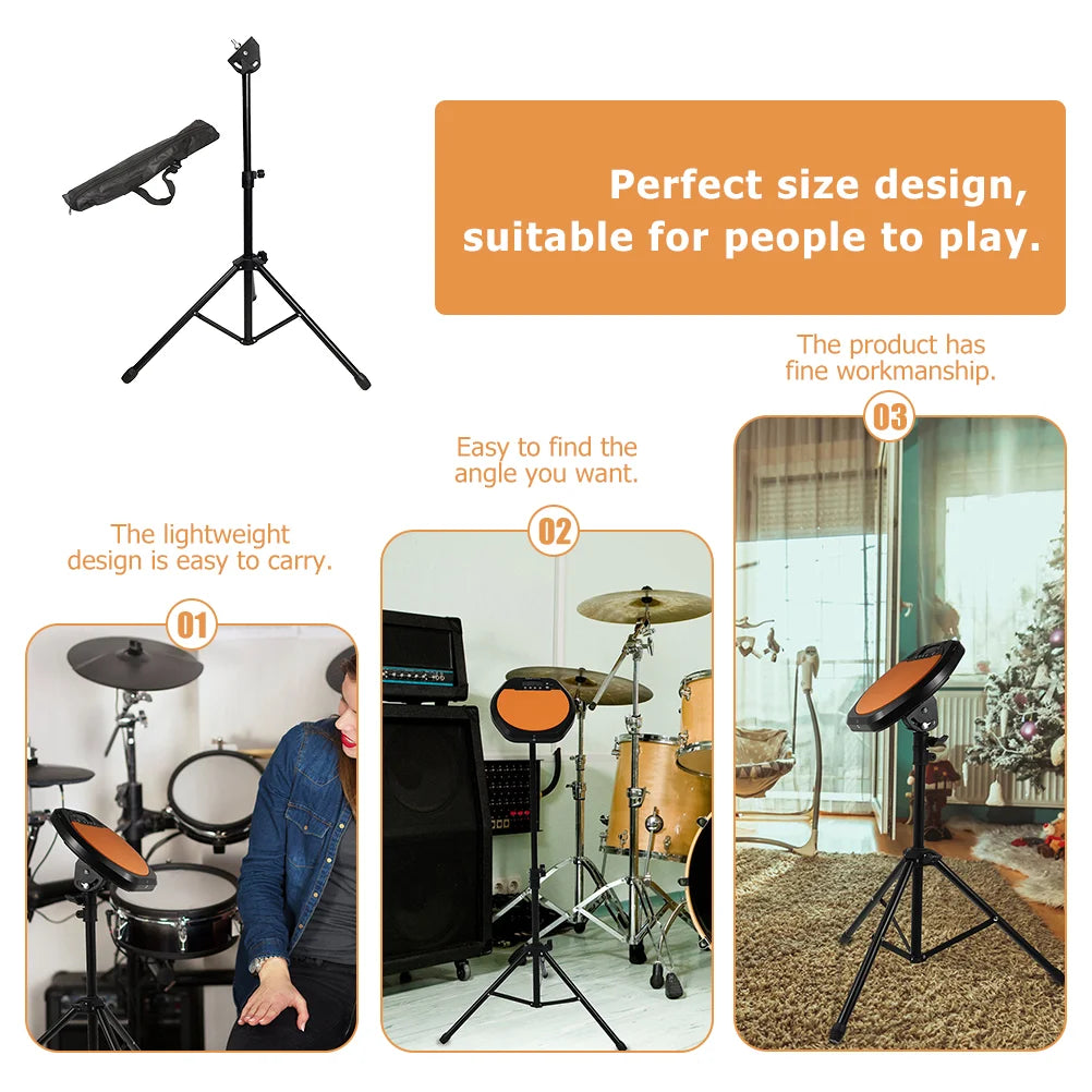 Portable 8 Inch Dumb Drum Pad Two Sided Rubber Practice Pad Dumb Drum Rack Stand Musical Instruments Parts Accessories Dumb