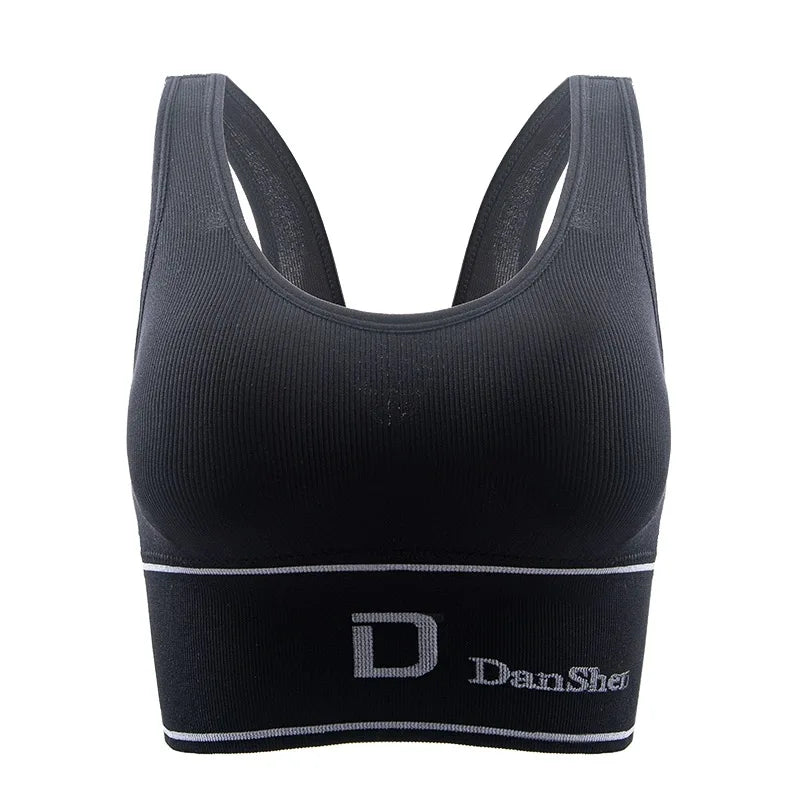 Women's Sports Letter Bras Fitness Seamless Plus Size Bra Tops Full Coverage Wireless Femme Bralette Bra