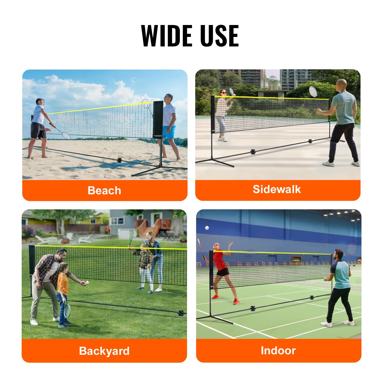 VEVOR 20FT Adjustable Badminton & Volleyball Net Set